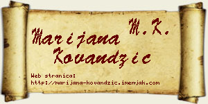 Marijana Kovandžić vizit kartica